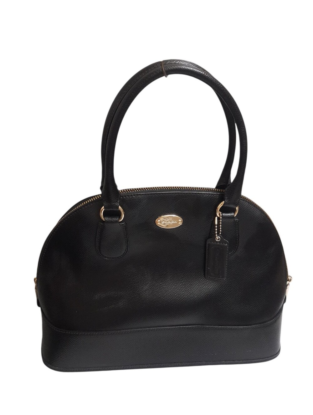 Coach F33909 Leather Black Cora Domed Satchel Purse Bag